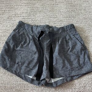 lululemon athletica Gray Athletic Shorts with Black Drawstring